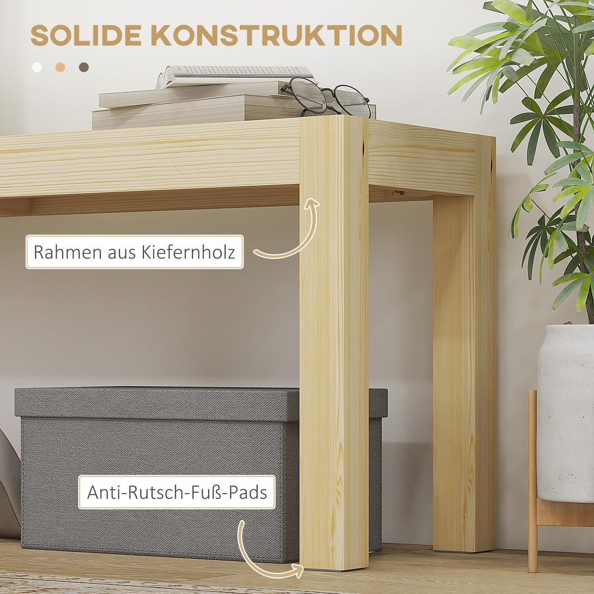 SITZBANK Natur 175 cm - Naturfarben, Holz (175/45/33cm) - HOMCOM