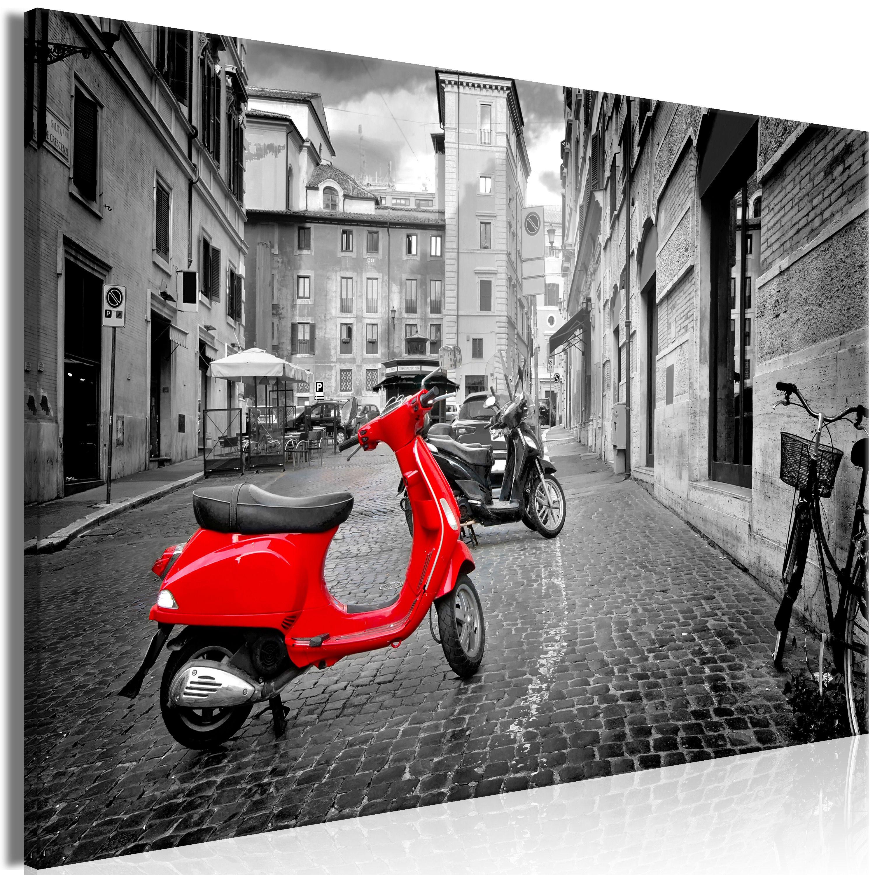 KUNSTDRUCK Schwarz-Weiß 90/60 cm - Rot/Schwarz, Textil (90/60cm) - KUNSTLOFT