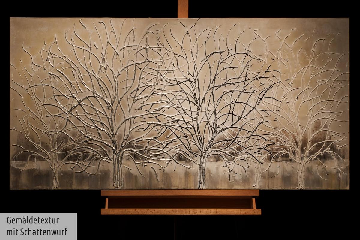 ACRYLBILD HANDGEMALT 120/60 cm - Beige/Weiß, Holz/Textil (120/60cm) - KUNSTLOFT