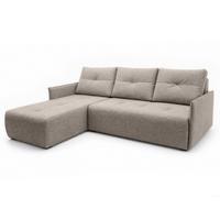 ECKSOFA L Form Damascus Hellbraun 212/143/88 cm Links mit Schlaffunktion - Hellbraun/Schwarz, Kunststoff/Textil (143/212cm) - AX Living