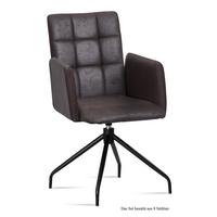 ARMLEHNSTUHL drehbar (8er-Set) Dollie 52x91x60 Schwarz/Espresso - Dunkelbraun/Schwarz, Kunststoff (60/91/52cm) - 58aufmkessel