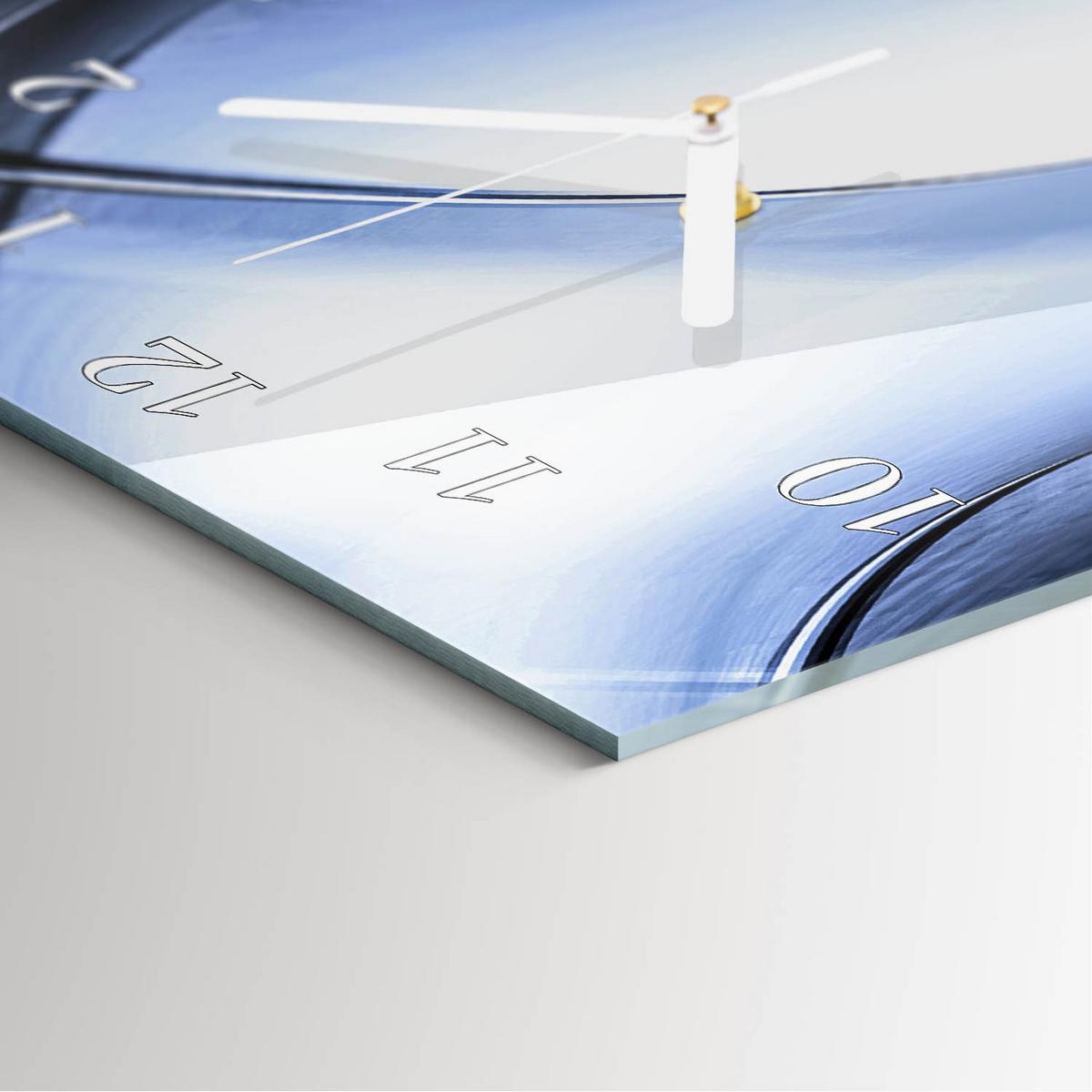 WANDUHR aus Glas 30x60 cm - Abstraktion - Blau, Glas (30/60/0.4cm) - TULUP