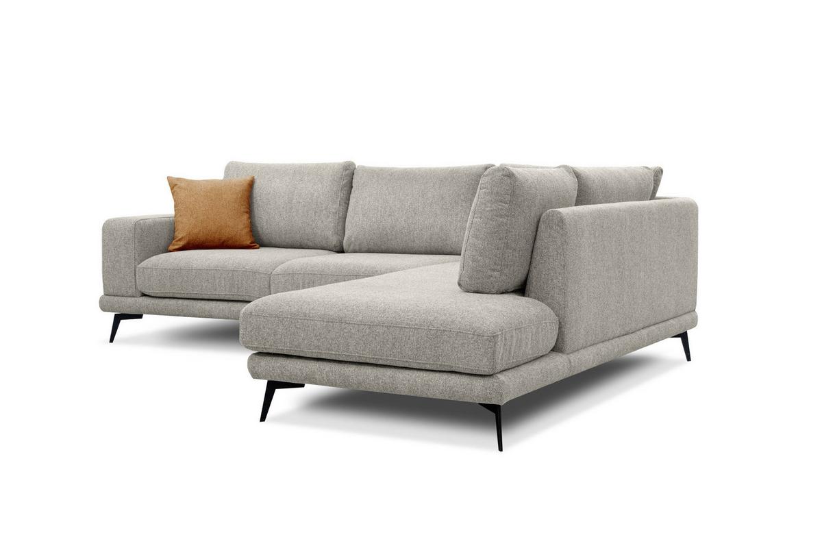 ECKSOFA MEDIOLANE 5-Sitzer, hellgrau - Hellgrau, Holzwerkstoff/Textil (282/219cm) - Wozimo