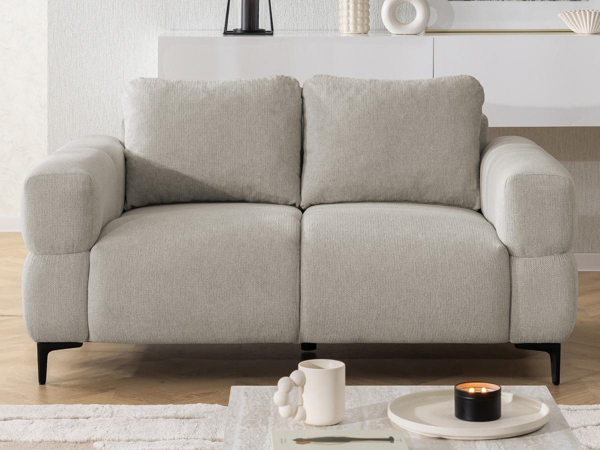 2-SITZER-SOFA Cardea in Bubble-Optik aus weichem Taupe Strukturstoff mit hohem Sitzkomfort - Taupe/Schwarz, Holz/Textil (154/80/97cm) - S-Style Möbel