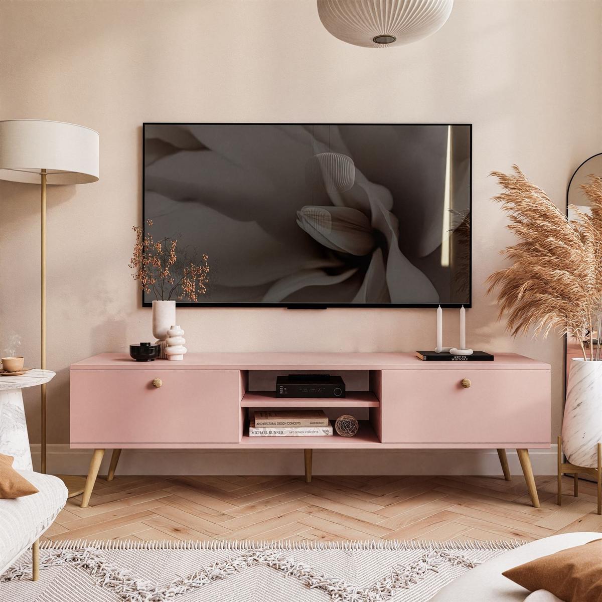 RTV Schrank HARMONY 170 cm Natürlich Rosa - Rosa, Holzwerkstoff (170/50/41cm) - Lookway