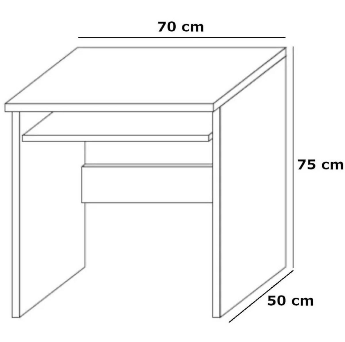 SCHREIBTISCH VALERIO 75x50x70 cm Bürotisch Computertisch, Weiß - Weiß, Holzwerkstoff (50/75/70cm) - MASSENO