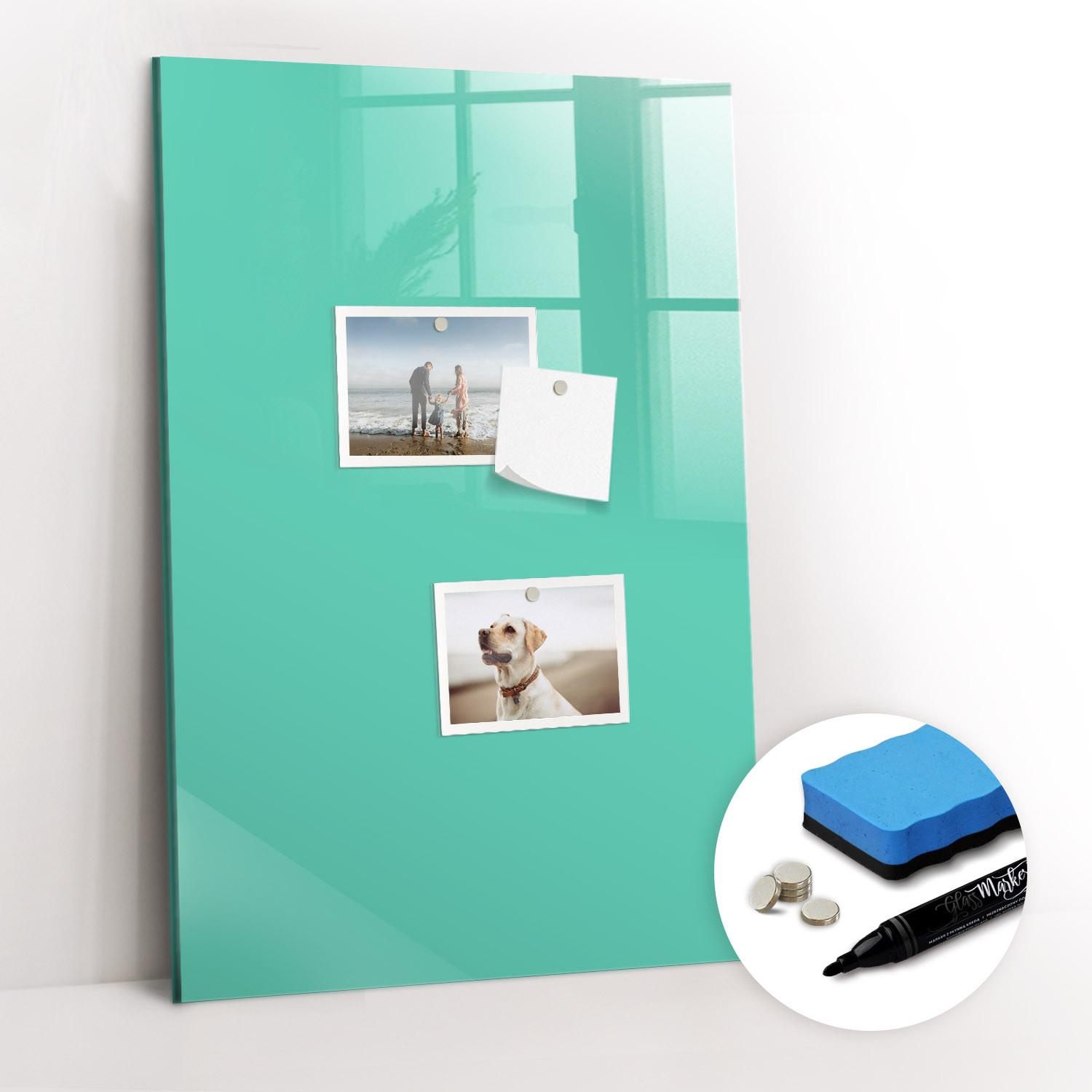 MAGNETTAFEL 40x60 Türkis schwarzer Marker - Türkis, Glas (40/0.4/60cm) - TULUP