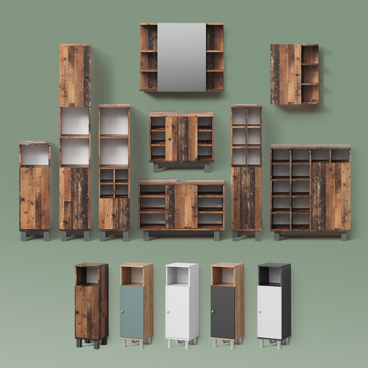 WASCHBECKENUNTERSCHRANK Fucino Weiß 80 x 54 cm - Weiß, Holzwerkstoff (80/54/32cm) - Livinity®