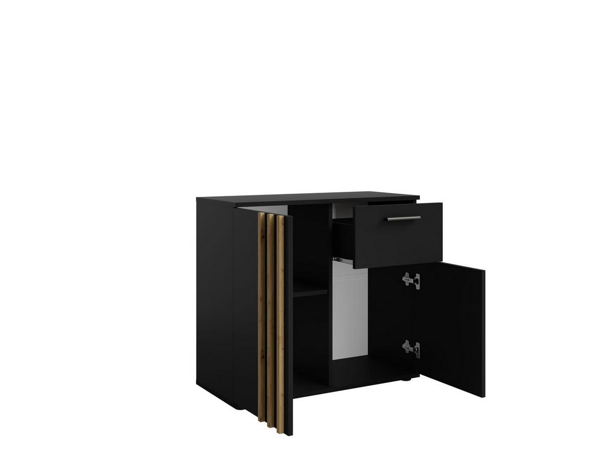 KOMMODE Schwarz 80/73/35 - Schwarz, Holzwerkstoff (80/73/35cm) - RAUMHIRSCH FURNITURE