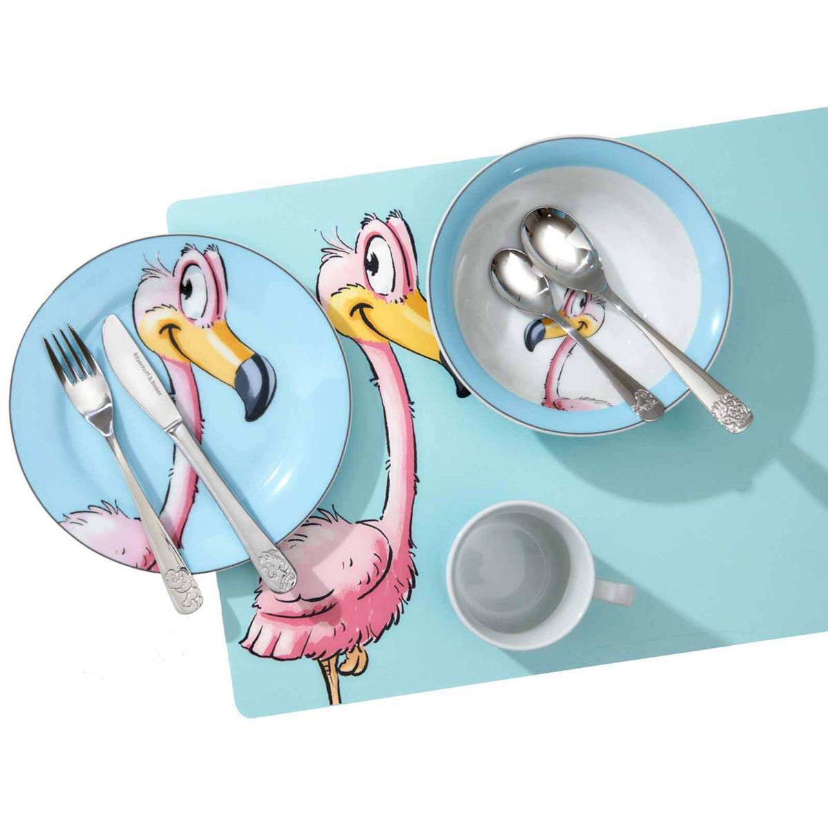 KINDERBECHER Happy Zoo Flamingo Flo 270 ml - Blau, Keramik (0.27L) - Ritzenhoff Breker