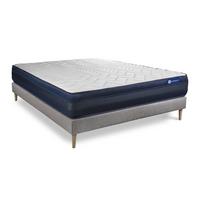 BETT Actimemo tech Memory-Schaum 135 x 200 cm h4 - Kit Bettgestell Grau - Beige/Grau, Karton/Holz (135/200cm) - ACTISOM