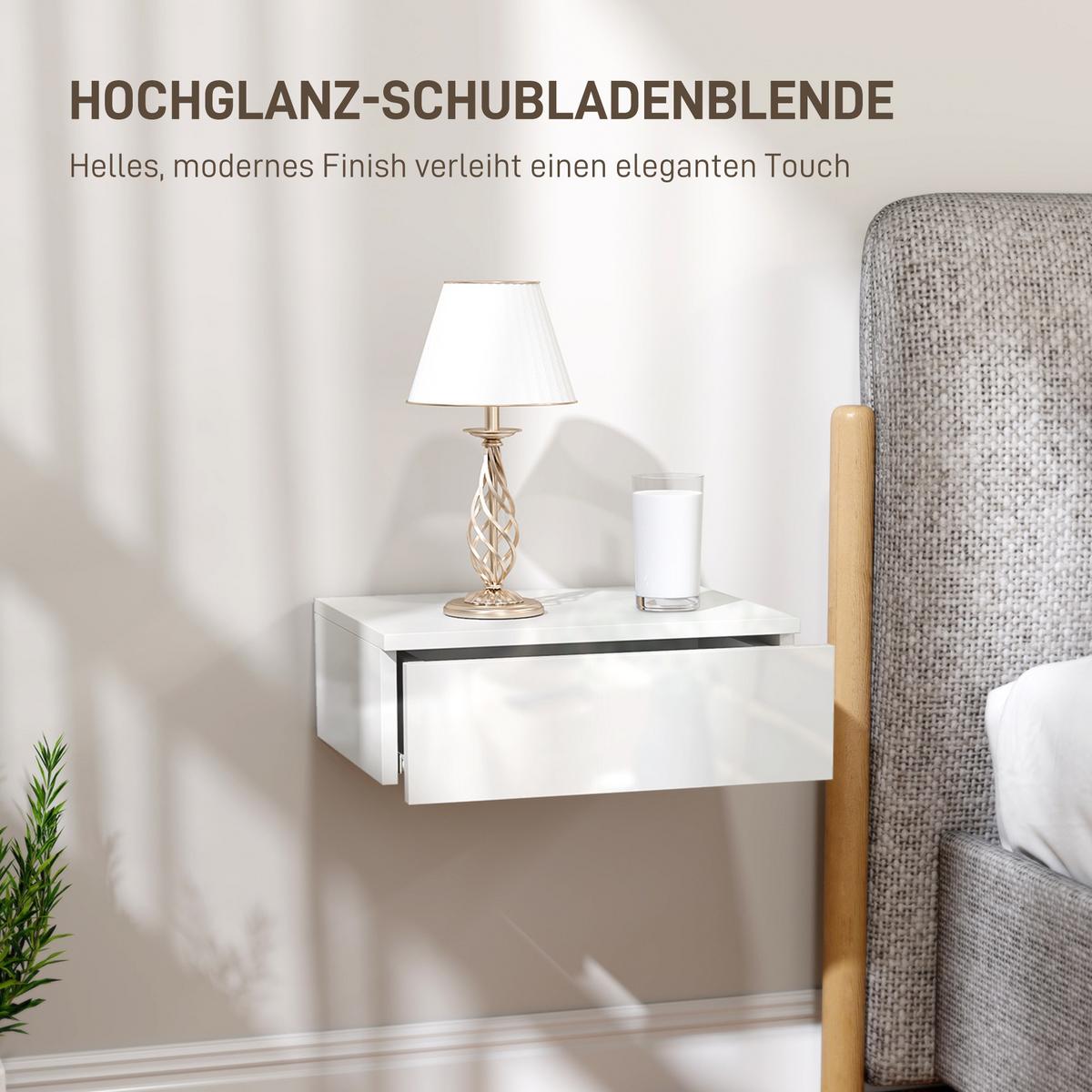 NACHTTISCH 2er Set Spanplatte Weiß - Weiß, Holzwerkstoff (30/14/40cm) - HOMCOM