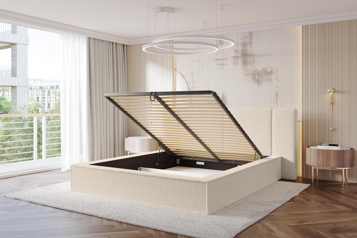 POLSTERBETT mit Bettkasten und Lattenrost, Bett mit Matratze H3/H4 - RIVO 120x200 Dunkelbeige - Cappuccino, Holzwerkstoff/Textil (120/200cm) - ALTDECOR
