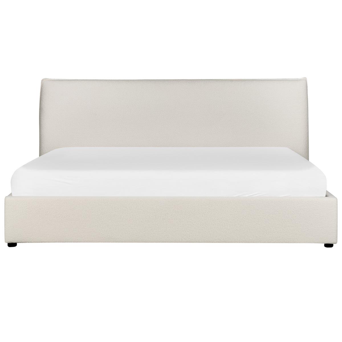 BETT 180/200 cm Cremeweiß Lavaur - Weiß, Textil (180/200cm) - Beliani