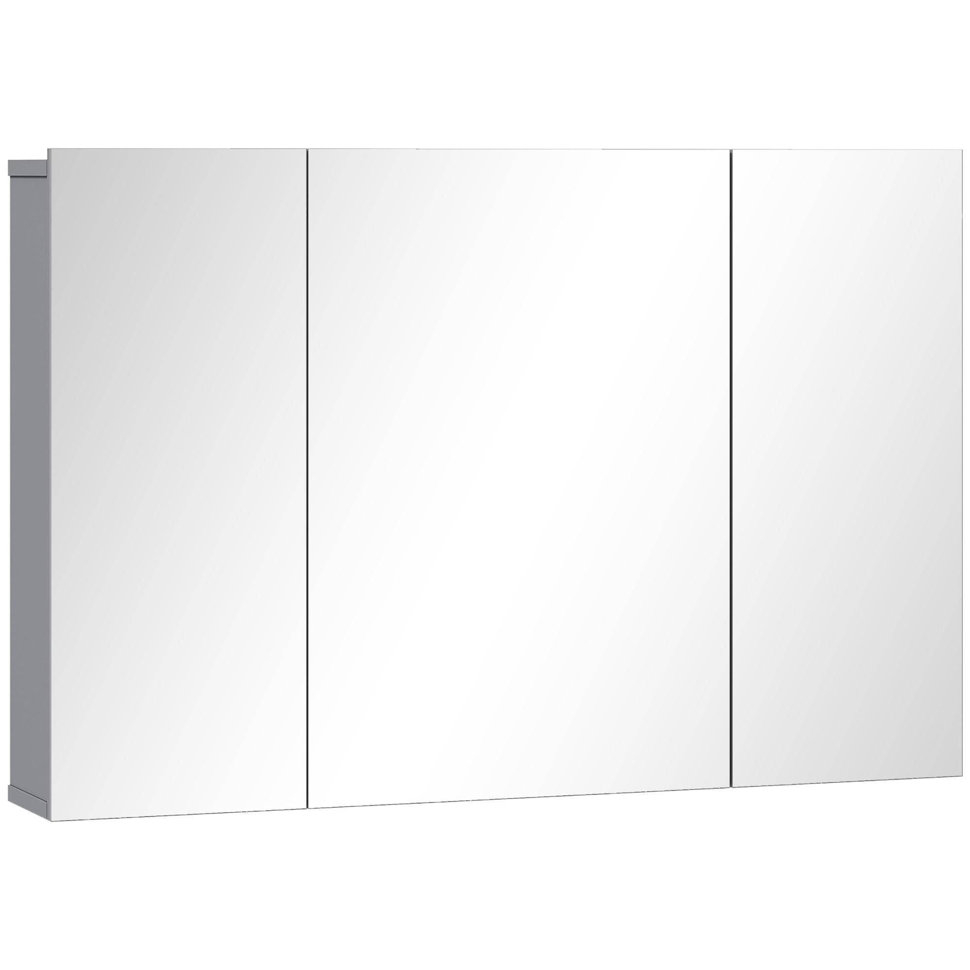 SPIEGELSCHRANK MDF Grau - Grau, Holzwerkstoff (15/60/90cm) - Kleankin