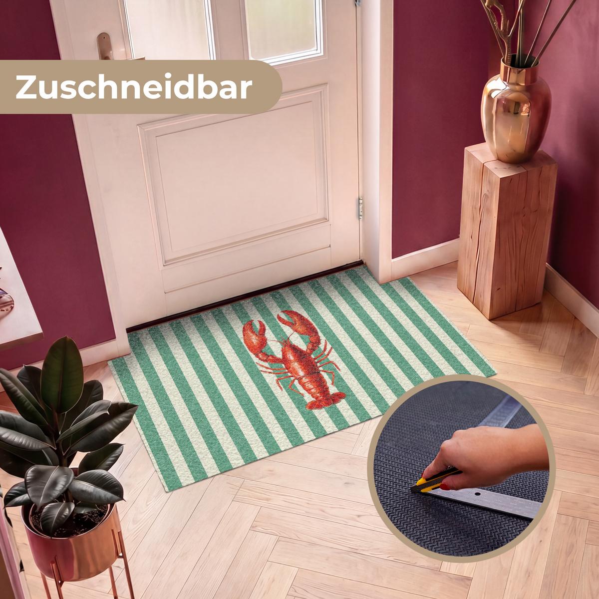 FUSSMATTE Krebs - Streifen - Realistisch - Sommerlich Schmutzmatte 120x80 cm - Multicolor, Kunststoff (120/0.4cm) - MuchoWow