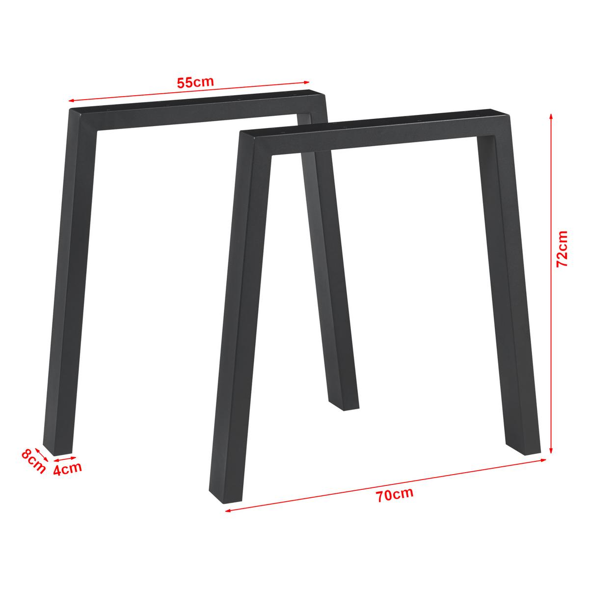 TISCHGESTELL-SET 2 TLG. Kraftisried - Schwarz, Metall (70/72/8cm) - [en.casa]