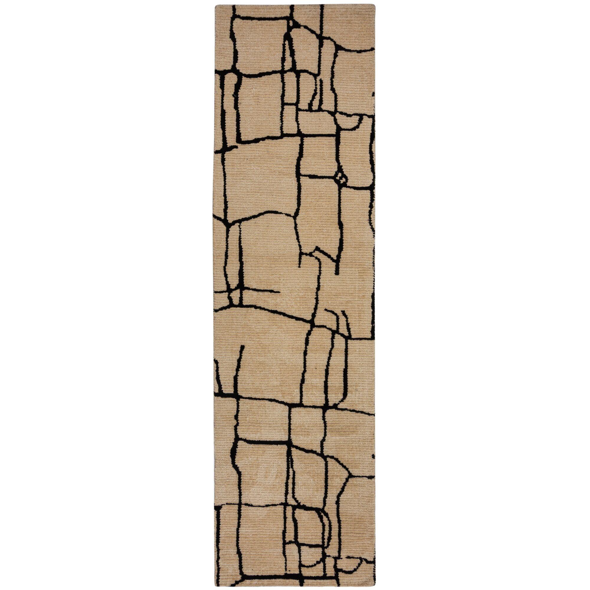 TEPPICH ARLEN, abstrakt, Creme-Schwarz, 80 x 300 cm - Beige, Textil (300/80cm) - KADIMA DESIGN