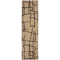TEPPICH ARLEN, abstrakt, Creme-Schwarz, 80 x 300 cm - Beige, Textil (300/80cm) - KADIMA DESIGN