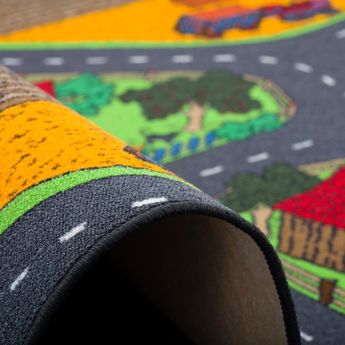 KINDER SPIEL TEPPICH BAUERNHOF RUND - Grün, Textil (160/160cm) - Snapstyle