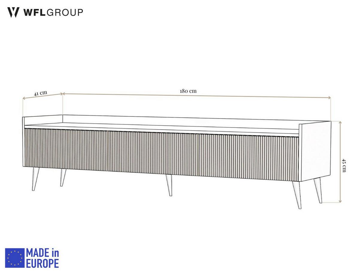 TV-LOWBOARD Arysa in Beige Kaschmir 180/45/41 cm - Kaschmir/Beige, Holzwerkstoff/Metall (180/45/41cm) - WFL GROUP