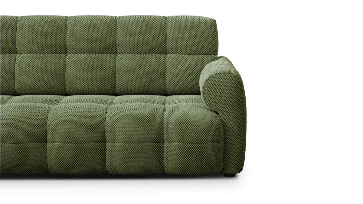 ECKSOFA MELLOW 5-Sitzer, olive - Schwarz/Grün, Holz/Textil (283/191cm) - Wozimo
