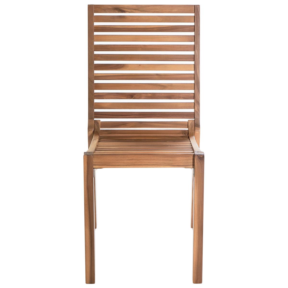 GARTENSTUHL 4er set Heller Holzfarbton Ombriano - Hellbraun, Holz (45/93/57cm) - Beliani