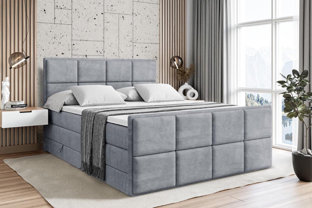 BOXSPRINGBETT NOVA-Z KING - 120 x 200 - H3/H4 - Grau - Grau, Holzwerkstoff (120/200cm) - ALTDECOR