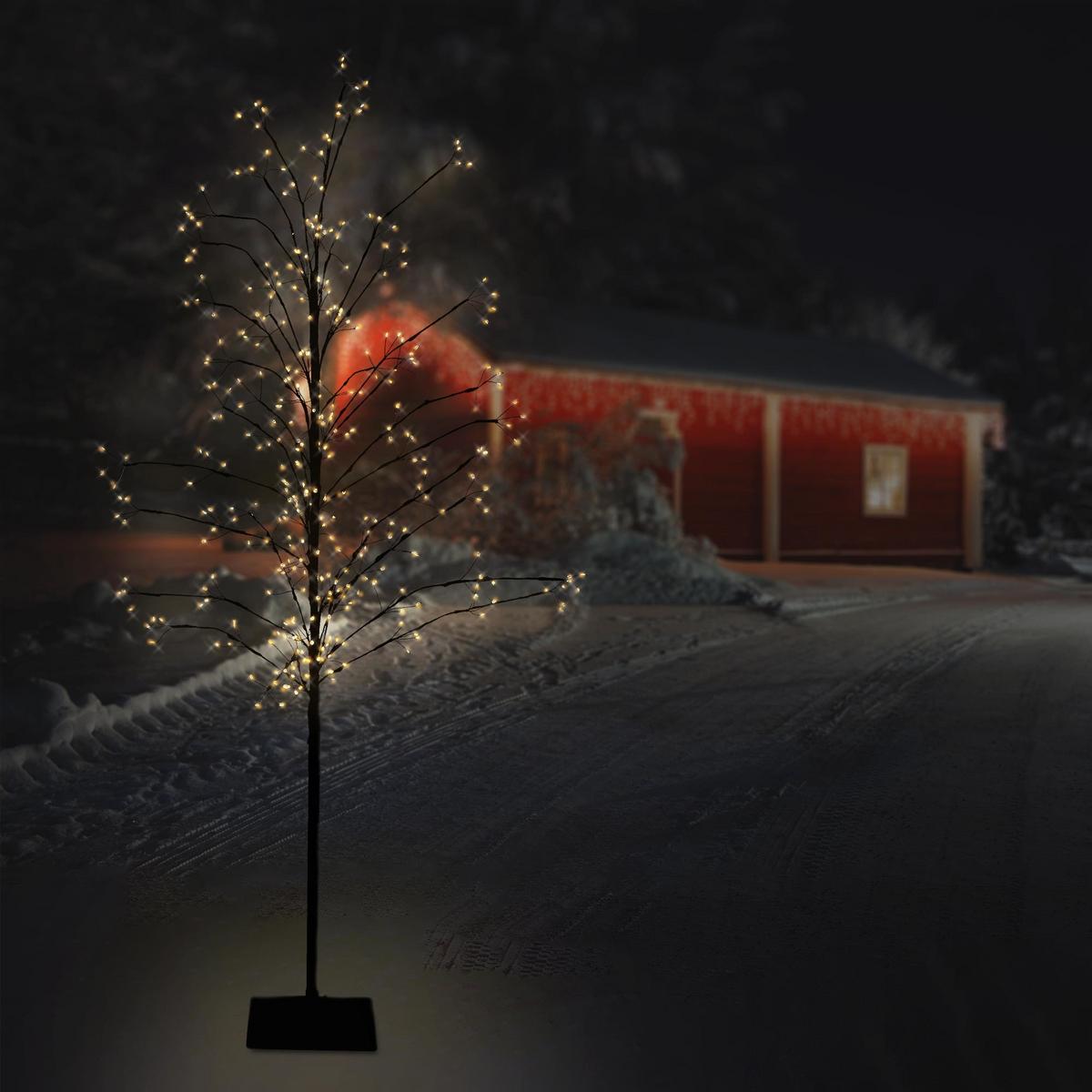 LED-BAUM 150 cm 360LED Warmweiß Timer Außen Flexibel Zweige - Schwarz, Kunststoff (60/150/60cm) - ECD-Germany