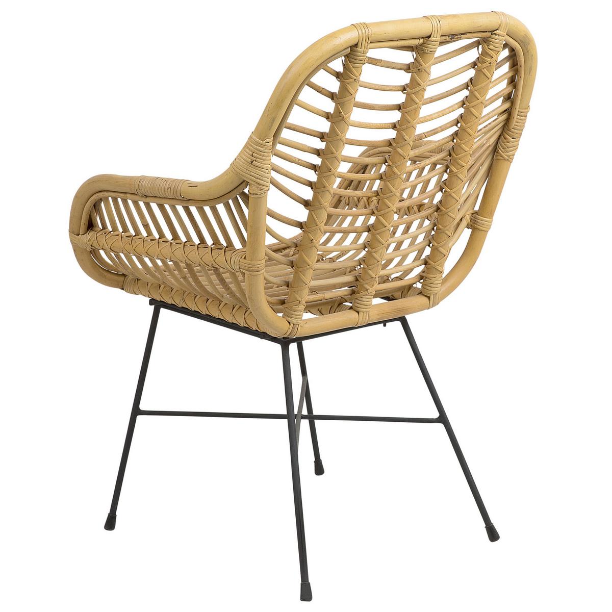 RATTANSTUHL Rattan Beige Canora - Beige, Naturmaterialien/Metall (64/89/51cm) - Beliani