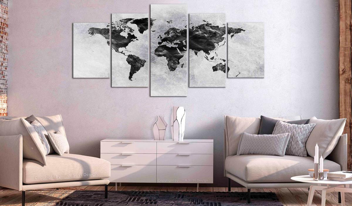 KUNSTDRUCK Grau 100/50 cm - Schwarz/Grau, Textil (100/50cm) - KUNSTLOFT
