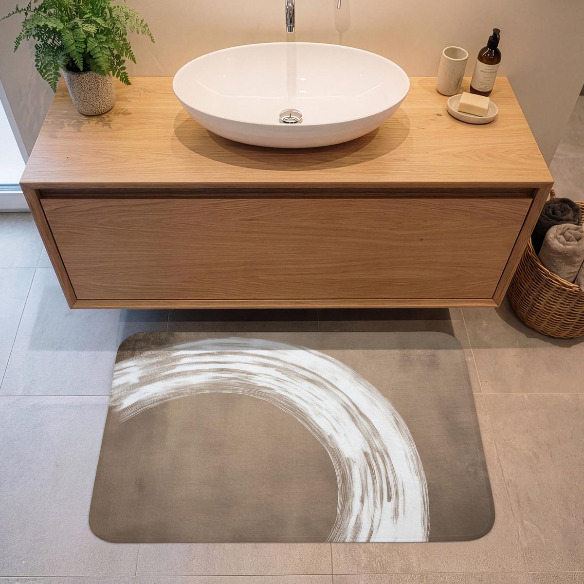 BADEMATTE Farbe - Braun - Japandi 90x60 cm - Mokka, Textil (90/60cm) - OnlyWow