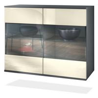 KOMMODE Bari Creme Hochglanz - Creme, Holzwerkstoff (92.5/73.5/35cm) - Vladon