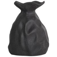 BLUMENVASE Steinzeug schwarz Coontail - Schwarz, Stein (31cm) - Beliani