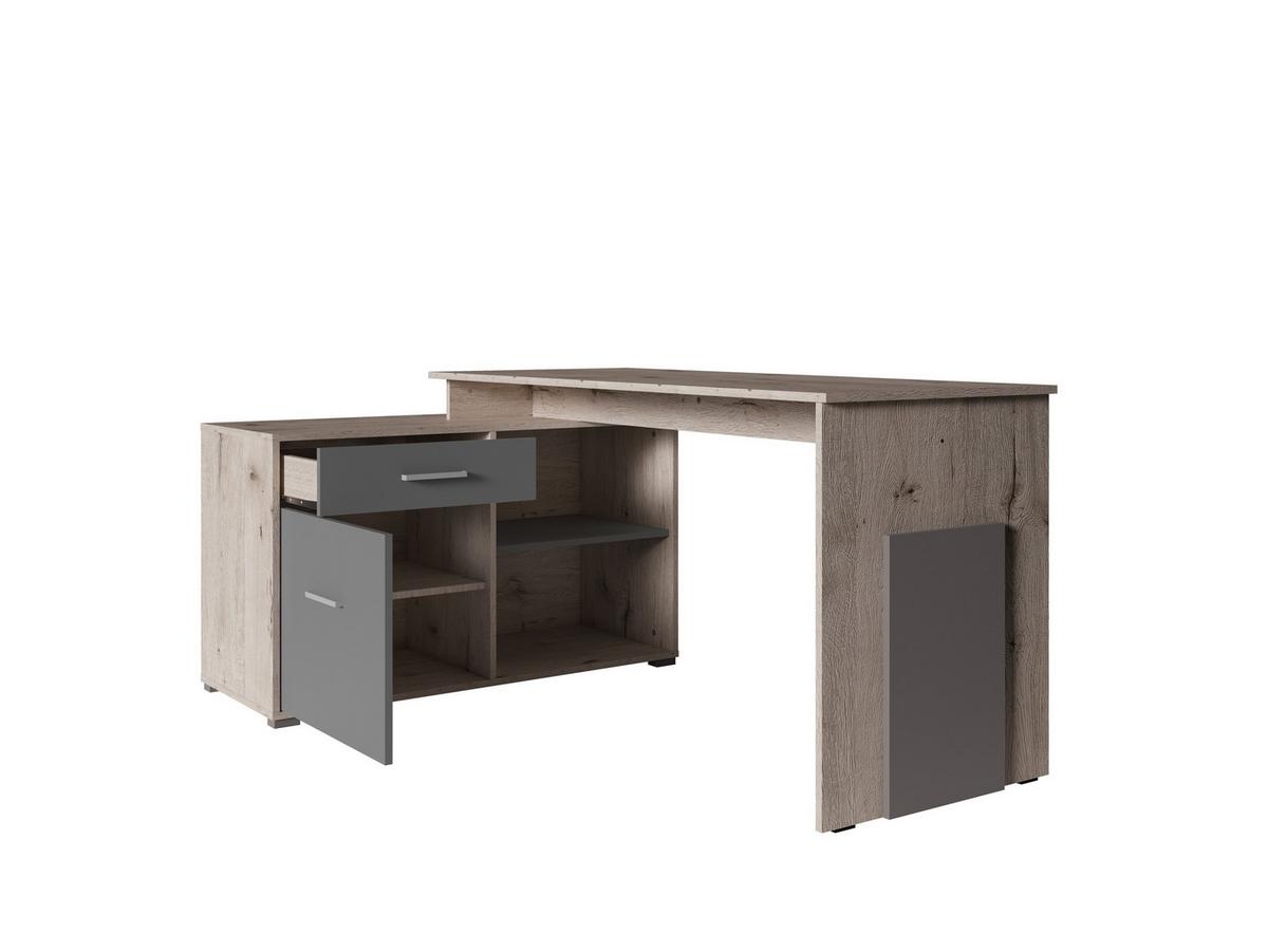 SCHREIBTISCH GARDA 167,5x110x76 cm Bürotisch Computertisch, Braun - Braun, Holzwerkstoff (110/167.5/76cm) - MASSENO