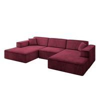 WOHNLANDSCHAFT IREA-U1-v4 - 301x165x77 cm Bordeauxrot - Bordeaux, Holzwerkstoff/Textil (301/77/165cm) - ALTDECOR