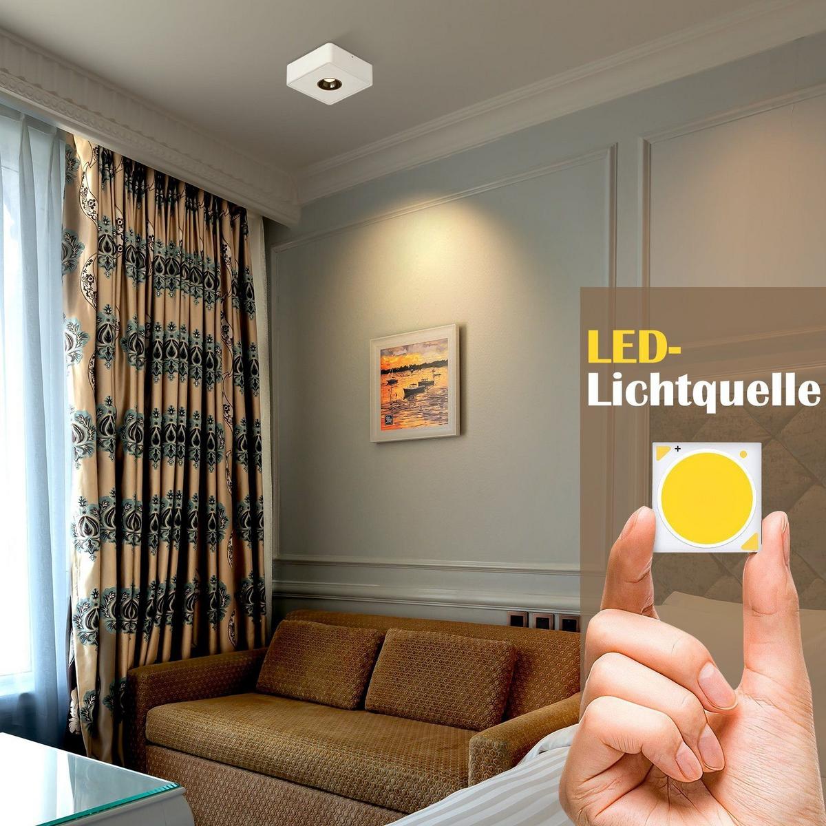 LED-DECKENSTRAHLER Estes 1-flammig 132/132/55cm - Weiß, Metall (132/132/55cm) - Nettlife