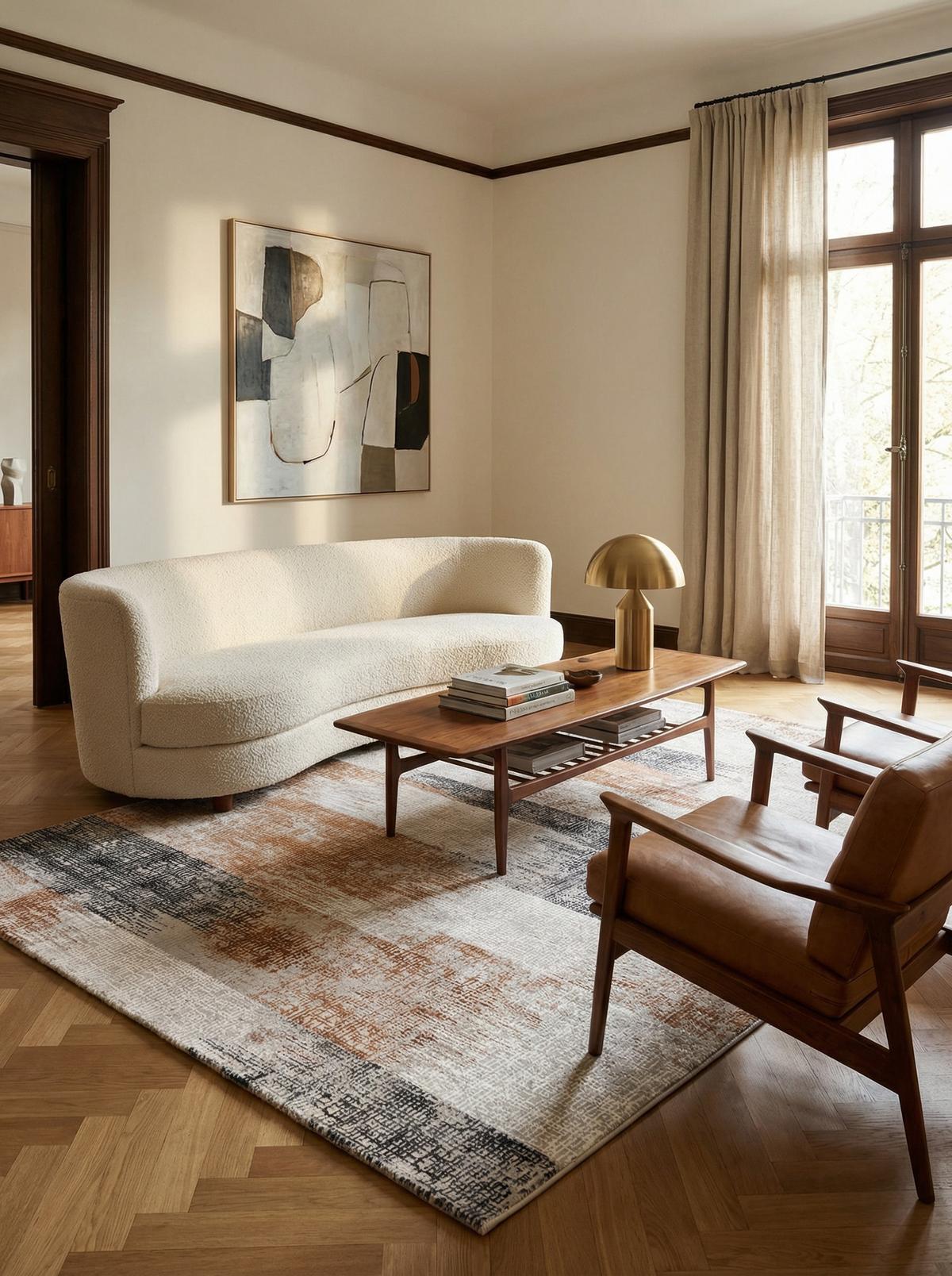 TEPPICH TIBER-Orte, geometrisch-abstrakt, Terrakotta, 200 x 290 cm - Orange, Textil (290/200cm) - KADIMA DESIGN