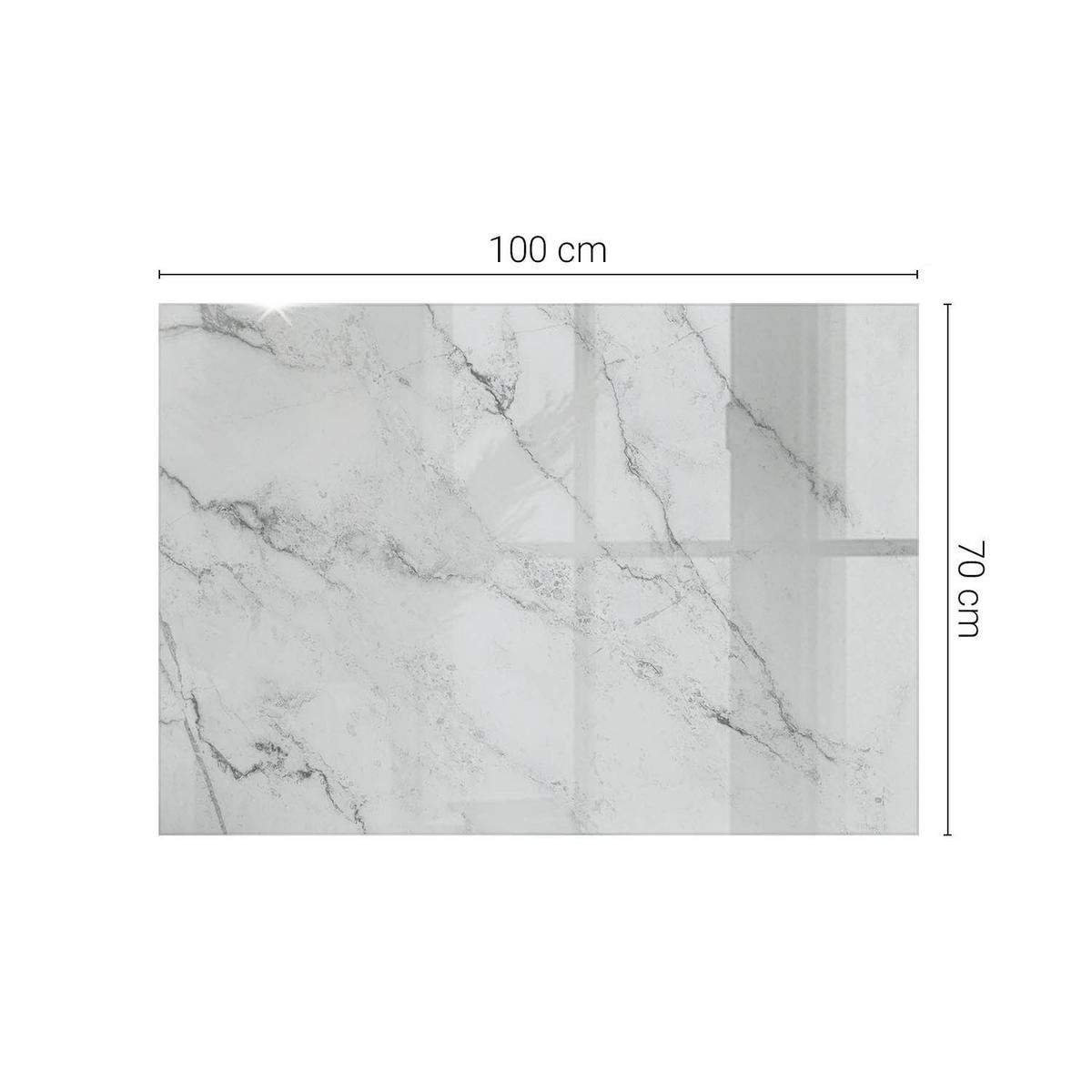 TISCHPLATTE 100x70 cm Marmoroberflächenmuster - Hellgrau, Glas (0.4/100/70cm) - TULUP