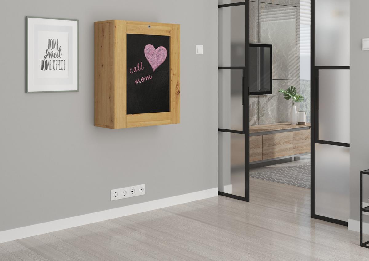 SCHREIBTISCH Artisan Eiche, Schwarz 60/144/90 - Schwarz, Holzwerkstoff (90/50/144cm) - RAUMHIRSCH FURNITURE