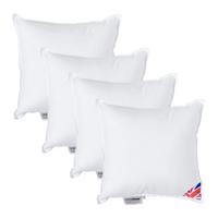 FÜLLKISSEN 4er-Set – 30/30 cm, Super-Mikrofaser - Weiß, Textil (30/30cm) - Homescapes