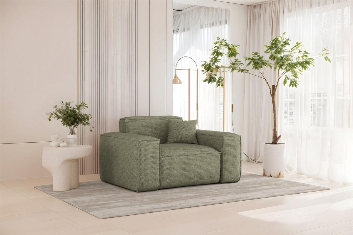SOFASET Celes Premium 3-2-1 In Artico - Grün, Holzwerkstoff/Textil (218/73/90cm) - Fun Möbel