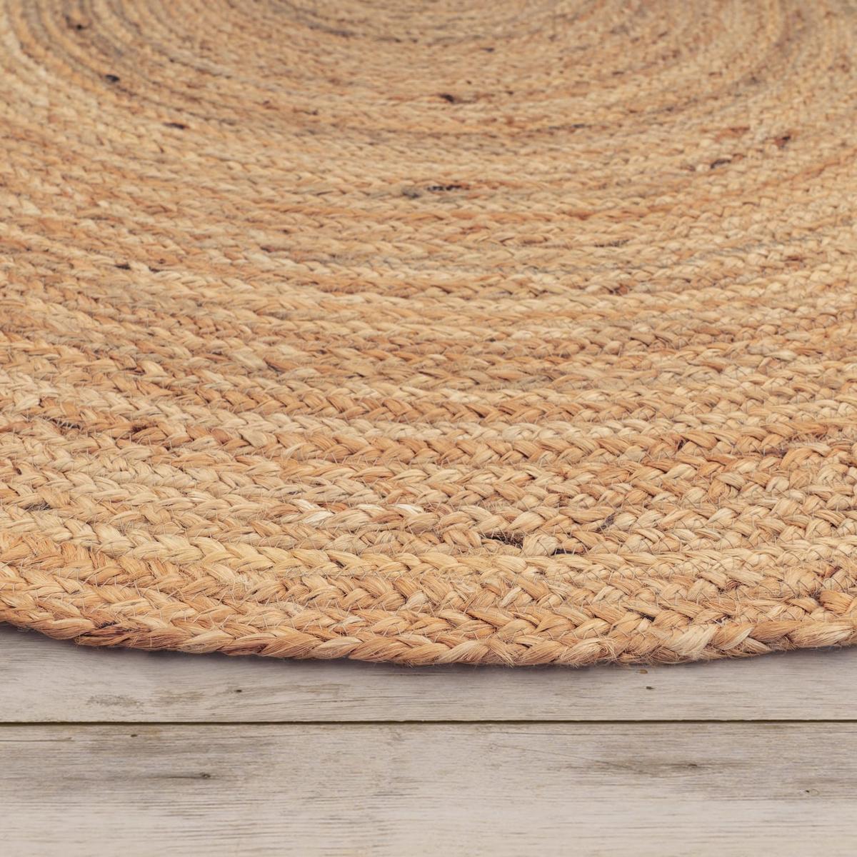 NATURTEPPICH handgewebt wendbar, im Boho-Stil, Natur, Ø 160 cm - Beige, Textil (160/160cm) - KADIMA DESIGN