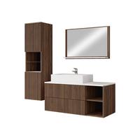 BADMÖBEL-SET Kertos Rillen II - Braun, Holzwerkstoff (100/57/45cm) - MIRJAN24