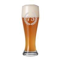 WEIZENBIERGLAS MIT GRAVUR 75. Jubiläum transparent 0,5 l - Transparent, Glas (0.5L) - LUXENTU