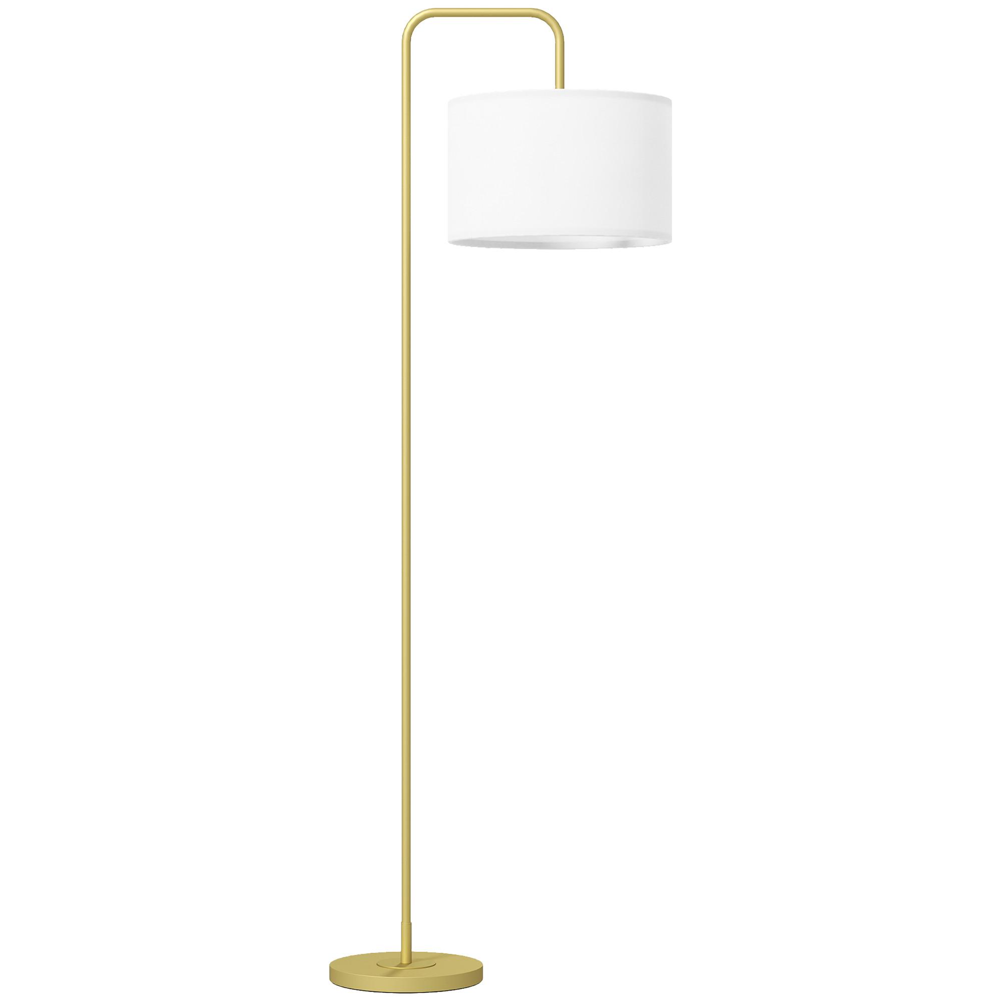 STEHLAMPE Stahl Gold - Weiß, Metall (64/38/163.5cm) - HOMCOM