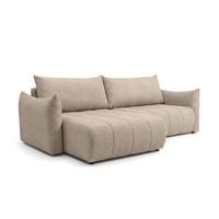 ECKSOFA Ontario Mit Schlaffunktion - Beige, Holzwerkstoff/Textil (154/260cm) - Fun Möbel