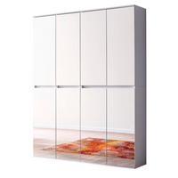 GARDEROBENSCHRANK weiß 148 x 191 cm, Schuhschrank mit Spiegeltüren - Weiß, Glas/Holzwerkstoff (148/191/34cm) - Top.Furn