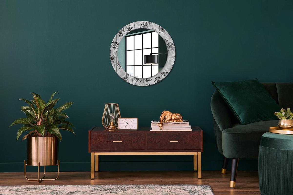 SPIEGEL Rund Ø 60 cm mit Aufdruck - Weiß, Glas (60/60/0.4cm) - Wallfluent