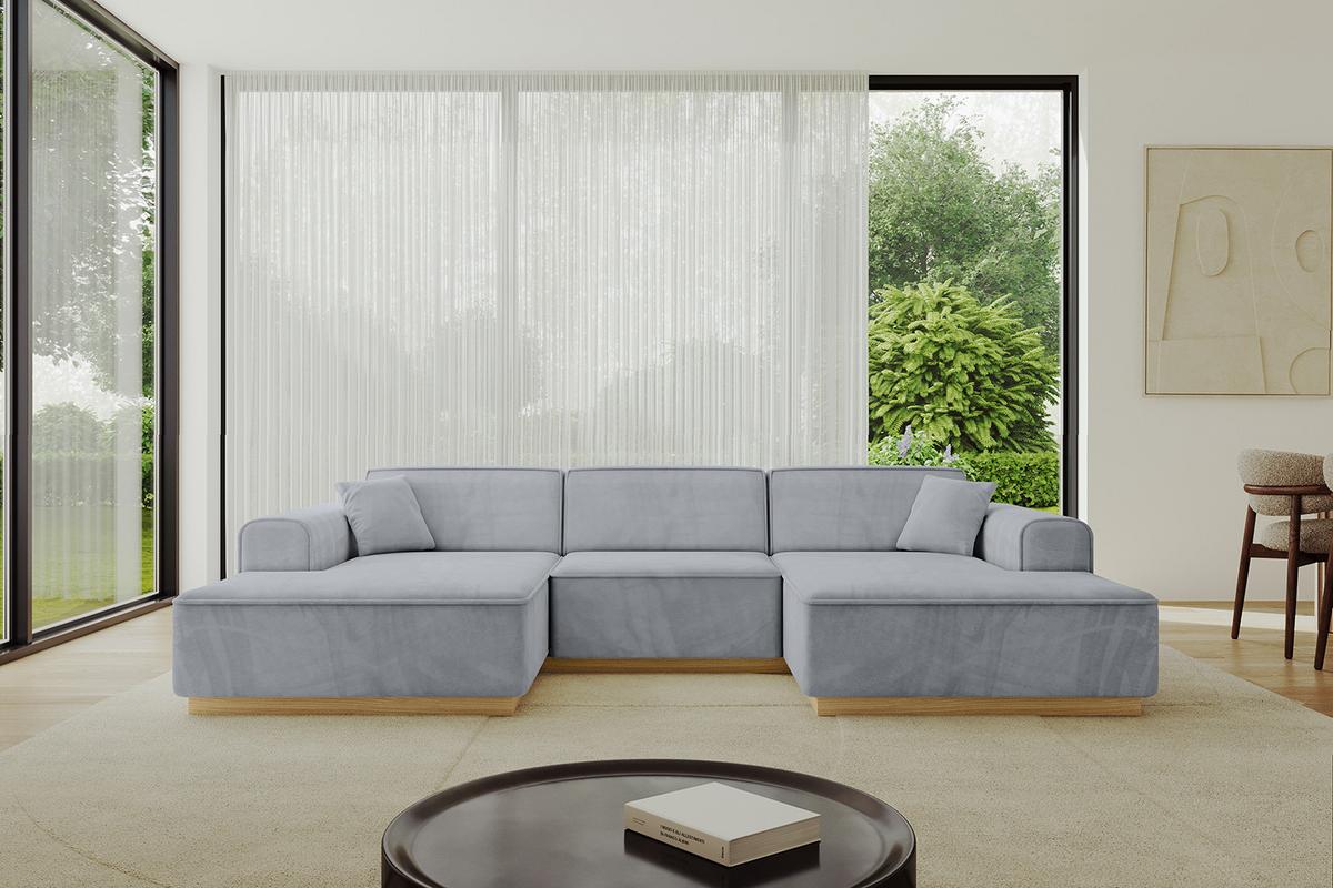 WOHNLANDSCHAFT IREA-U1-v2 - 301x165x80 cm Grau - Titanfarben, Holzwerkstoff/Textil (301/80/165cm) - ALTDECOR